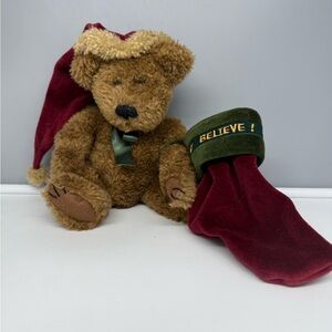 Boyd’s Retired BELIEVE Plush Teddy Bear with Santa Hat/Stocking Elvin Q. Elfberg